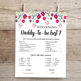 Mexikansk blomster Vem känner Pappa Baby Shower-sp