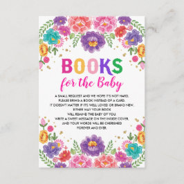 Mexikansk blomsterfiesta Baby Shower Bokar för Bab Tilläggskort