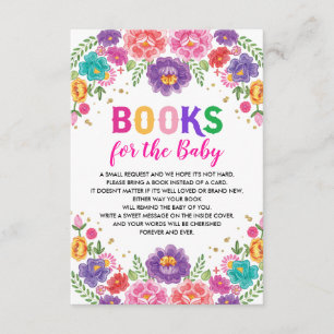 Mexikansk blomsterfiesta Baby Shower Bokar för Bab Tilläggskort