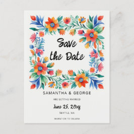 Mexikansk blomsterfiesta Spara datumet Meddelande Vykort