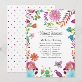Mexikansk blomsterfiesta virtuell baby shower inbjudningar