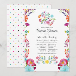 Mexikansk blomsterfiesta virtuell baby shower inbjudningar