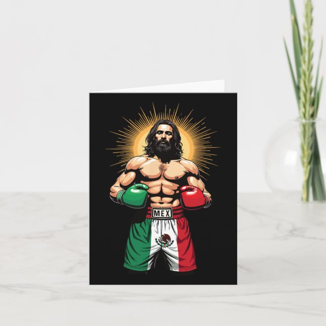 Mexikansk boxing Jesus Kristus Mex Boxing Kort (Framsida)
