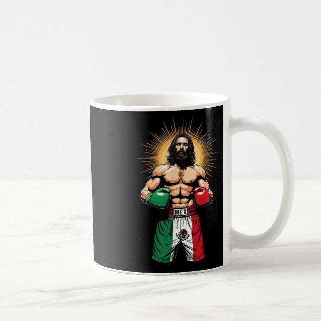 Mexikansk boxing Jesus Kristus Mex Boxing Kort Kaffemugg (Höger)