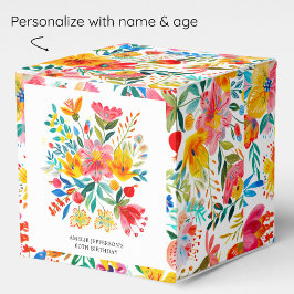 Mexikansk Bright-Blommigt Fiesta Birthday Presentaskar