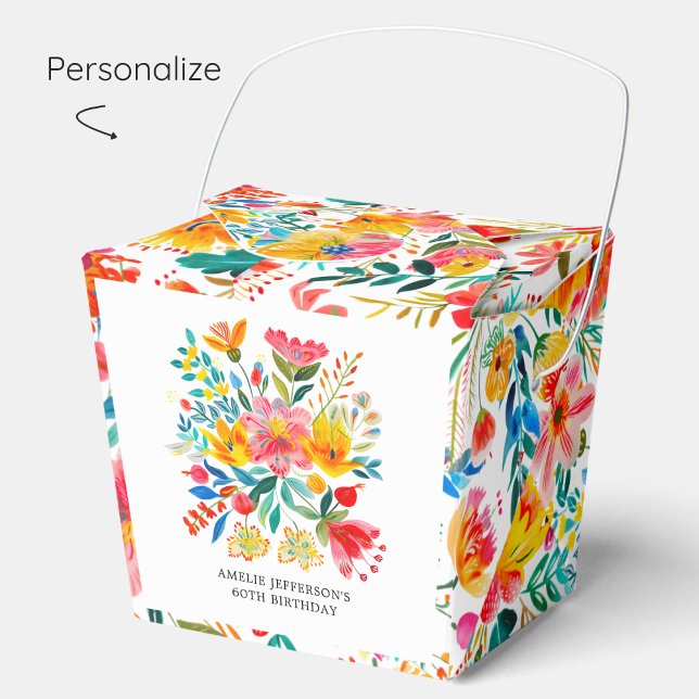 Mexikansk Bright-Blommigt Fiesta Birthday Presentaskar (Skapare uppladdad)