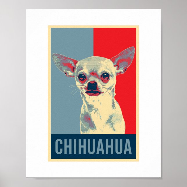 Mexikansk Chihuahua Hund Pop Art Poster (Framsidan)
