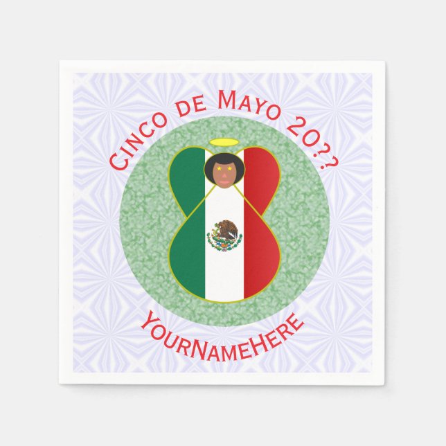 Mexikansk Cinco de Mayo-ängel Personlig  Pappersservett (Framsidan)