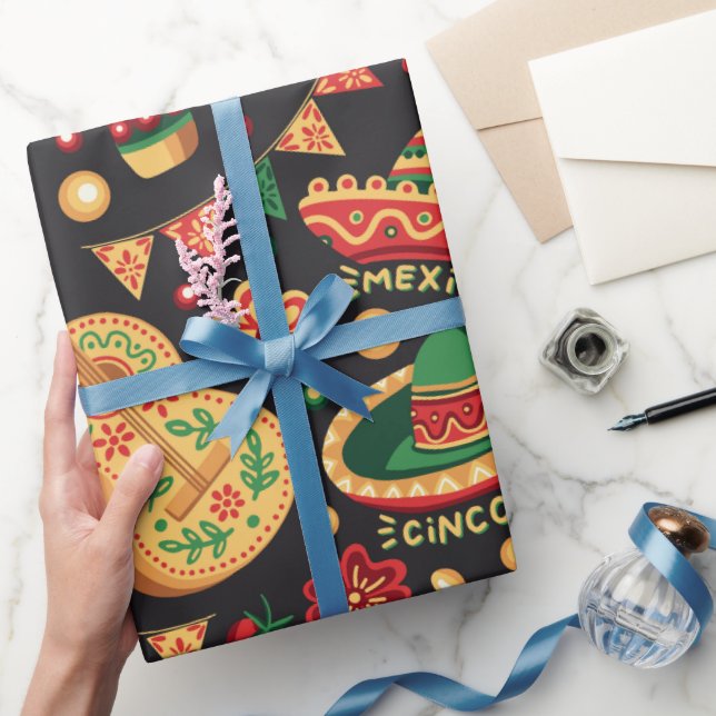 Mexikansk Cinco De Mayo-mönster  Presentpapper (Gifting)