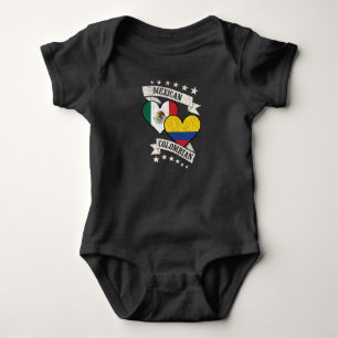 Mexikansk colombiansk Heart Flaggor Mexiko Colombi T Shirt