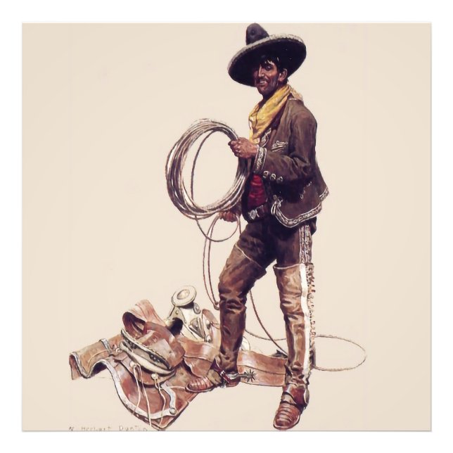 “Mexikansk Cowboy” av W Herbert Dunton  Fototryck (Framsidan)