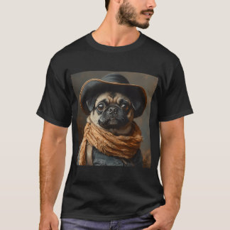 Mexikansk Cowboy Mops - Western Country Mops - Sti T Shirt