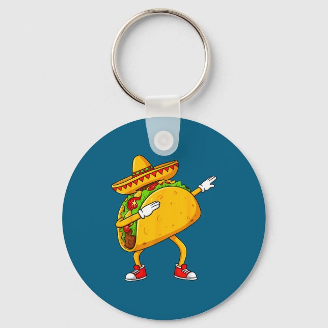Mexikansk dabbig taco rolig cinco de mayo  nyckelring (Framsida)