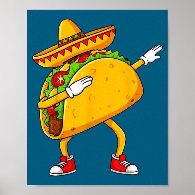 Mexikansk dabbing taco rolig cinco de mayo  poster (Framsidan)