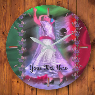 Mexikansk dansare 0175 Large Clock Stor Klocka