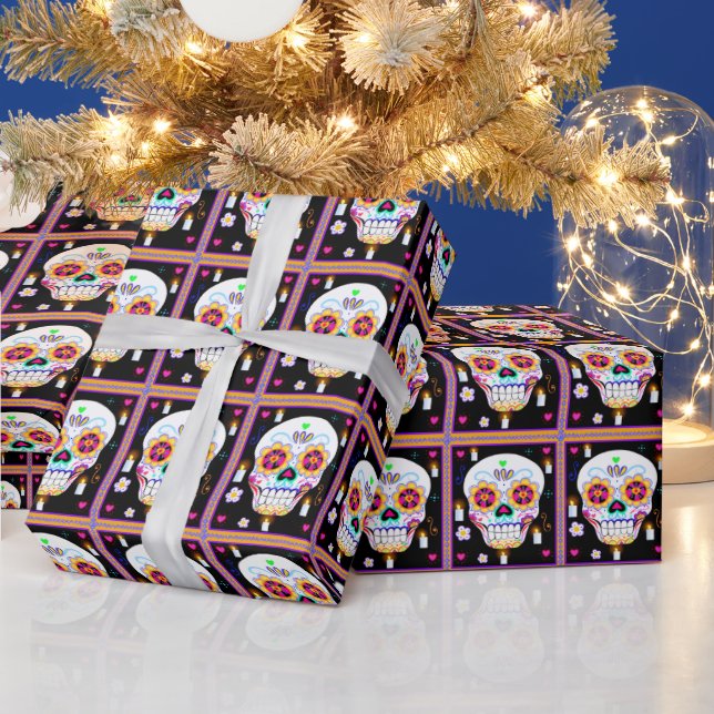 Mexikansk Day of the dead Sugar Skull, Helgdag Presentpapper (Helgdagar)