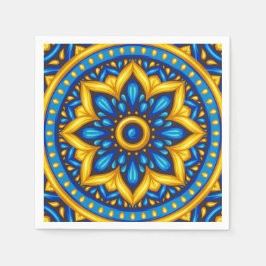 Mexikansk design av blått och Gult Pappersservett