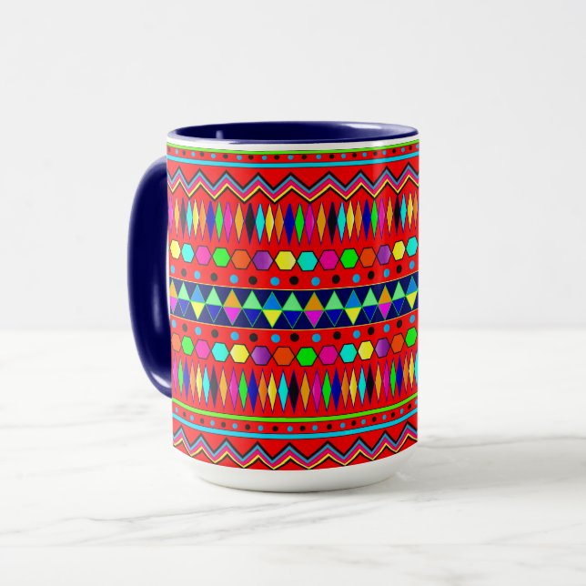 Mexikansk design i Färg med fetstil Mugg (Framsida vänster)
