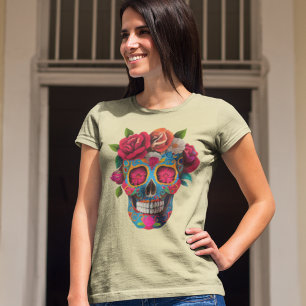 Mexikansk Dödskalle-T-Shirt T Shirt