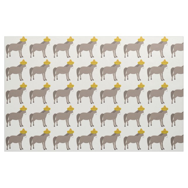 Mexikansk Donkey Day of the dead, mönstrad Tyg (Fat Quarter)