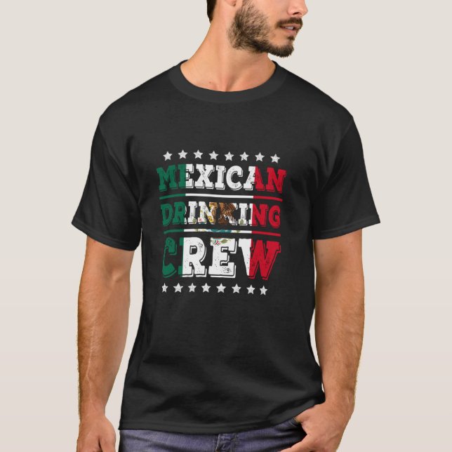 Mexikansk drickare Crew Mexico Flagga Funny Drinki T Shirt (Framsida)