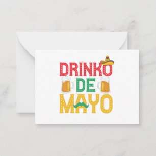Mexikansk Drinko de Mayo Rolig Cinco de Mayo Prese Anteckningskort