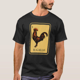Mexikansk El Gallo Bingo Card-spel Raffle Traditio T Shirt