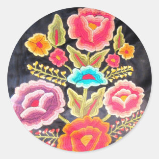 Mexikansk Embroidermodell Runt Klistermärke