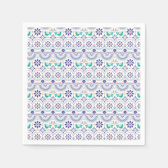 Mexikansk fågelplatta folkart Mönster Pappersservett (Framsidan)