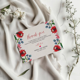 Mexikansk färgfull Blommigt Botaniskt Modern Bröll Tack Kort