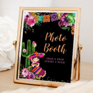 Mexikansk färgfull fiesta Blommigt Birthday Photo Poster