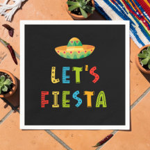 Mexikansk Färgrik Låt Oss Festa Svart