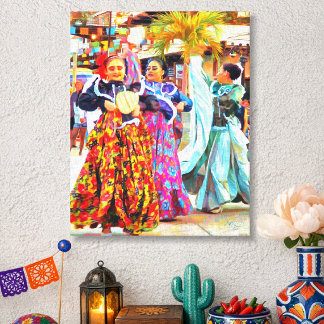Mexikansk festivaldansare Puerto Vallarta 2549 Kon Canvastryck