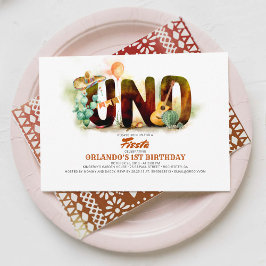 Mexikansk fiesta 1:a födelsedag Party UNO Inbjudningar