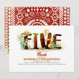 Mexikansk fiesta 5:e Födelsedagsfesten Inbjudningar