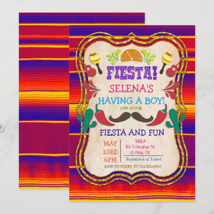 Mexikansk Fiesta Bebisdopp Inbjudan