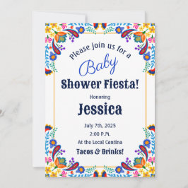 Mexikansk Fiesta Blommig Baby Shower Inbjudan