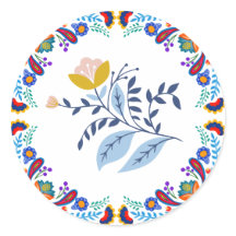 Mexikansk fiesta Blommigt Baby Shower Sticker