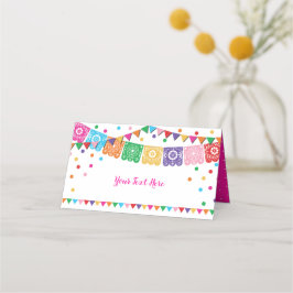 Mexikansk fiesta Blommigt Otomi Confetti Party Dec Placeringskort