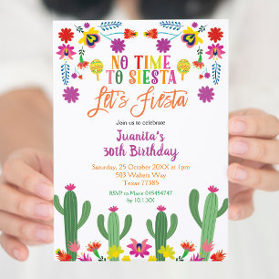 Mexikansk fiesta Blommigt Vuxen födelsedag Inbjudningar
