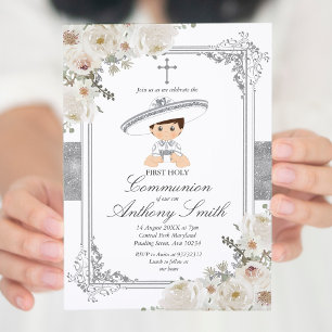 Mexikansk fiesta Boy First Heliga Communion-inbjud Inbjudningar