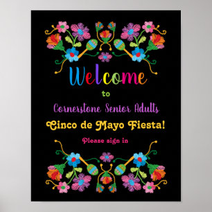 Mexikansk Fiesta Broderi Välkomstaffisch Poster