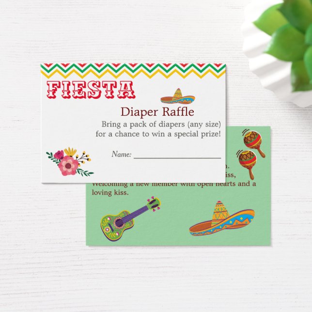 Mexikansk fiesta Charming Baby Shower Raffle Visitkort (Skivbord)