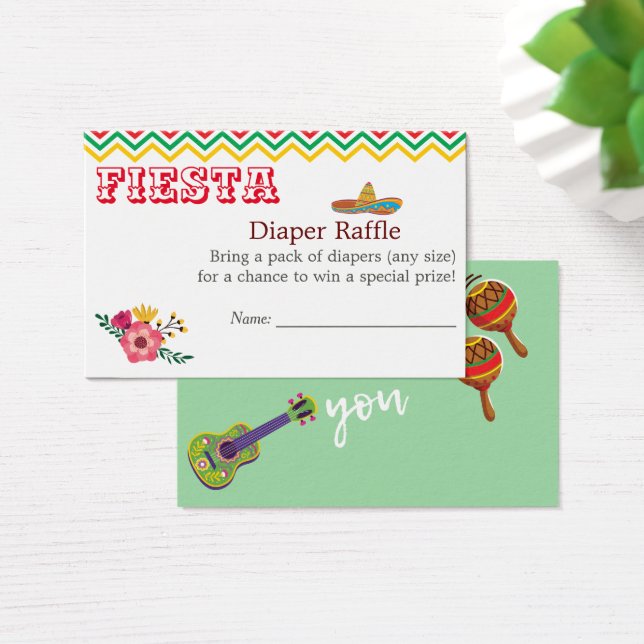 Mexikansk fiesta Charming Baby Shower Raffle Visitkort (Skivbord)