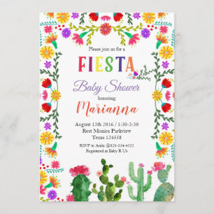 Mexikansk Fiesta Cinco De Mayo Baby Shower Inbjuda Inbjudningar
