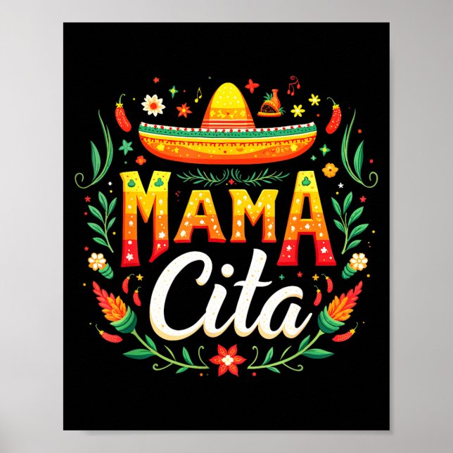 Mexikansk fiesta cinco de mayo mamma citat  poster (Framsidan)
