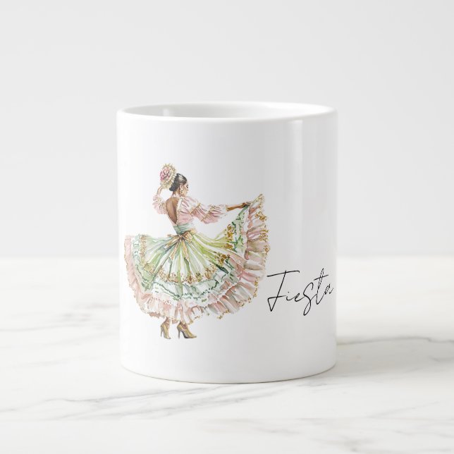 Mexikansk Fiesta-dansklänning Jumbo Mugg (Framsidan)
