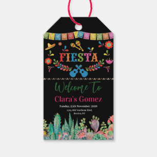Mexikansk Fiesta Färgrik Kaktus Blommig Bröllopsdu Presentetikett