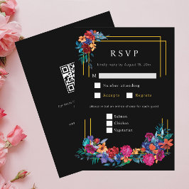 Mexikansk fiesta Flower Bröllop Black OSA Tilläggskort