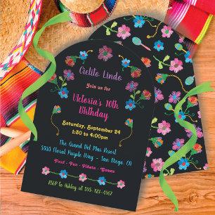 Mexikansk fiesta Födelsedagsfest embroidery arch Inbjudningar